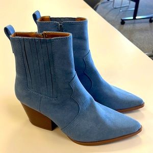 New Without Box Qupid Cowboy Booties in Light Blue